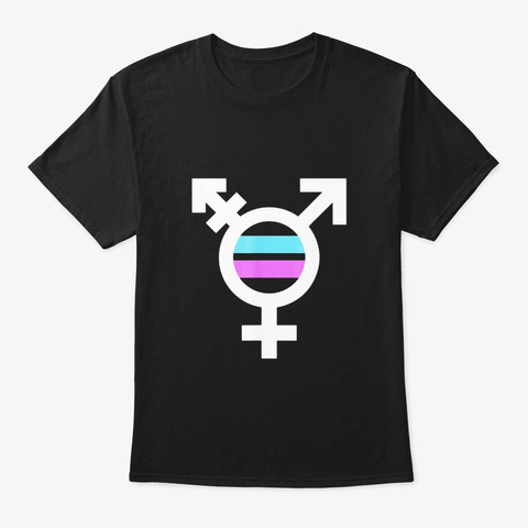 Transgender Sign Flag Symbol T Shirt Black T-Shirt Front