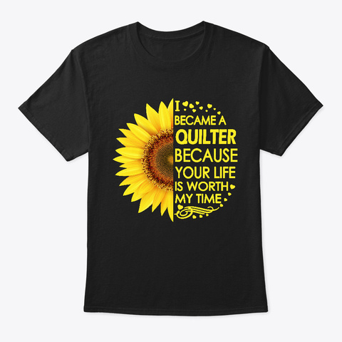 Quilter Sunflower Black T-Shirt Front