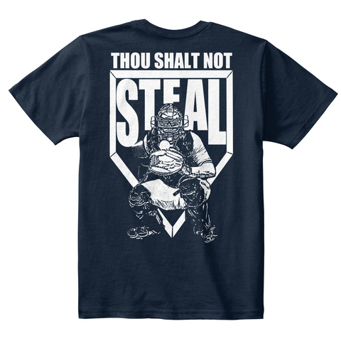Thou Shalt Not Steal New Navy T-Shirt Back
