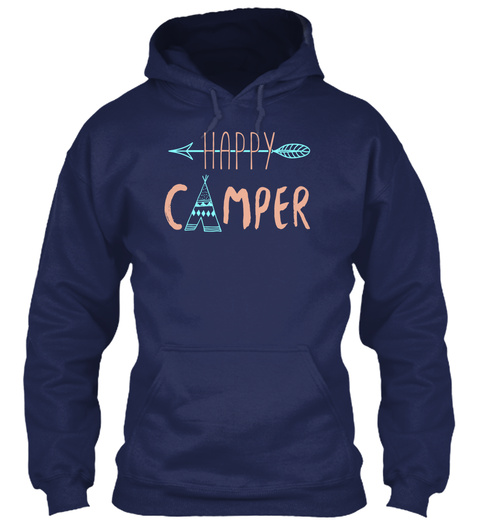 Happy Camper Navy T-Shirt Front