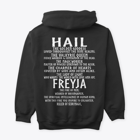 Limited Edition Hail Freyja Black T-Shirt Back