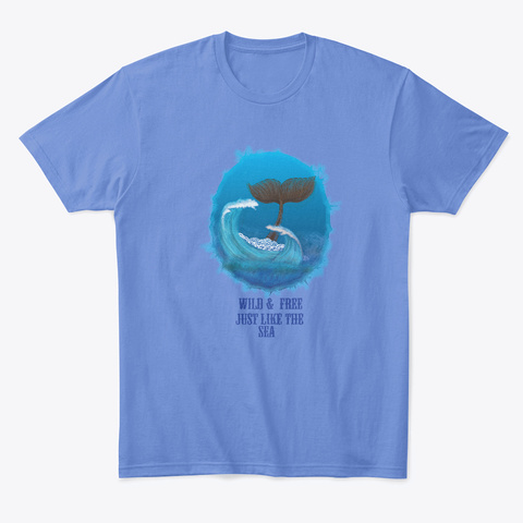 Whale Design Sea Ocean Concept Art Heathered Royal  Camiseta Front