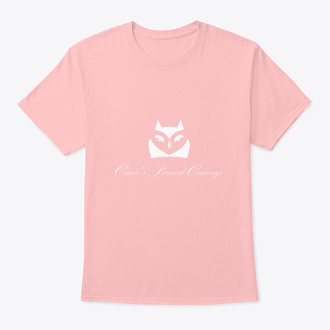 White Logo Transparent Background Pale Pink T-Shirt Front