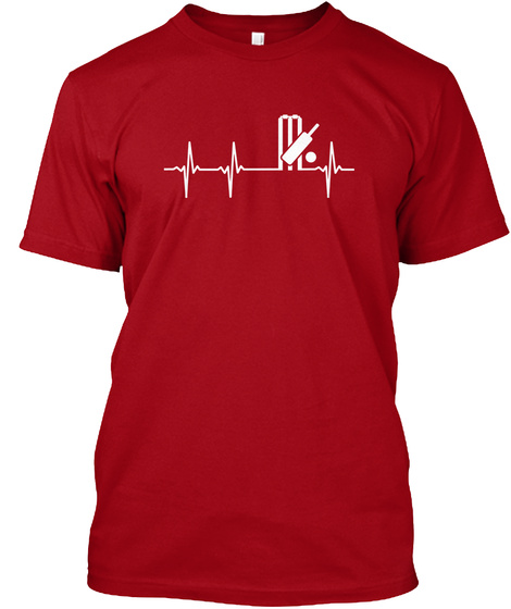 Cricket Heartbeat Deep Red T-Shirt Front