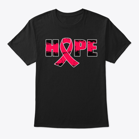 Aids Awareness Hope Believe Love Fight W Black T-Shirt Front