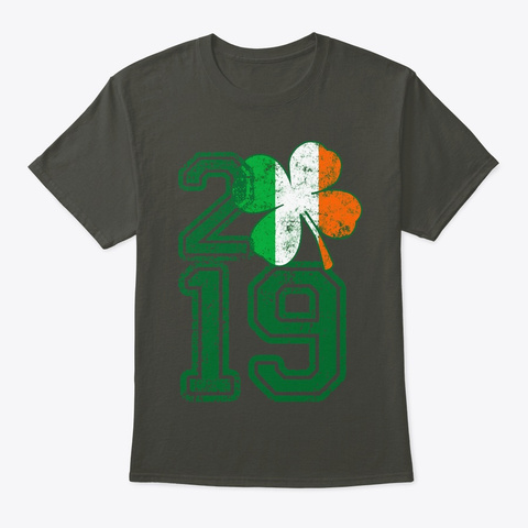 #St Patricks Day Ireland Irish Beer 2019  Smoke Gray T-Shirt Front