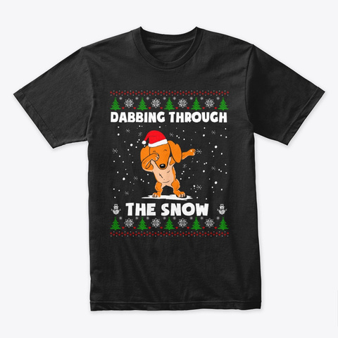  Dabbing Dachshund Santa Xmas 2019 Shirt Black T-Shirt Front