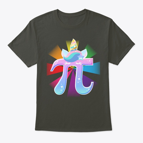 Unicorn Pi Maths Student Teacher Smoke Gray T-Shirt Front