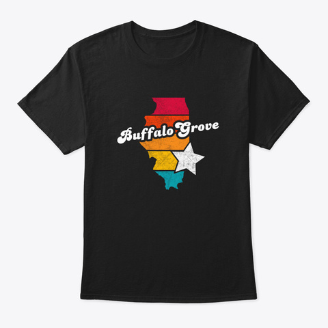 Buffalo Grove Illinois Vintage Distresse Black T-Shirt Front