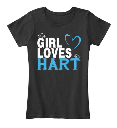 This Girl Loves Her Hart Black T-Shirt Front