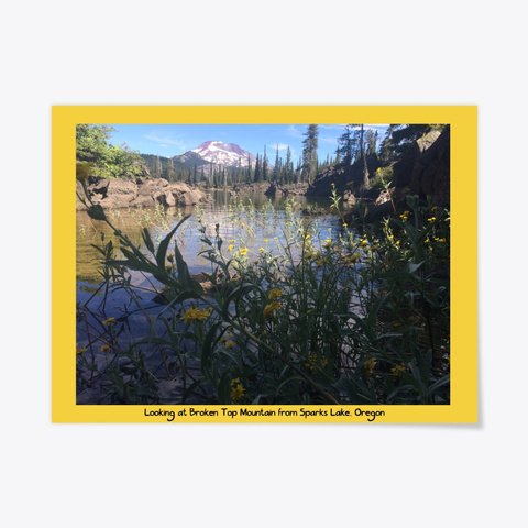 Sparks Lake View Of Broken Top Mtn. Yellow áo T-Shirt Front