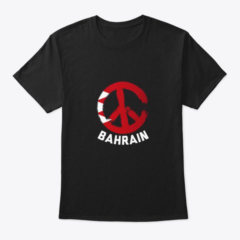 Bahrain Peace Sign T Shirt Black T-Shirt Front