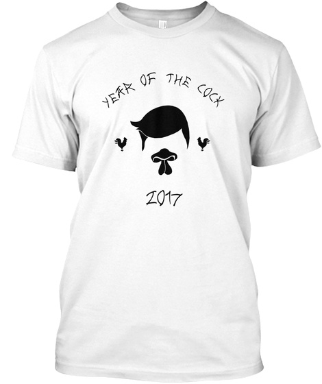 Year Of The Cock White T-Shirt Front