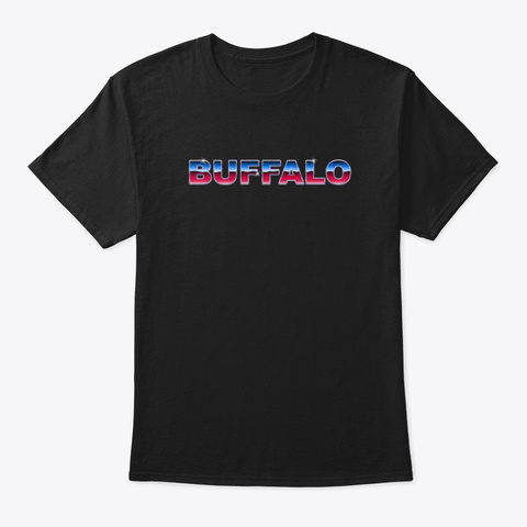 Buffalo Football Retro 80 S Black T-Shirt Front