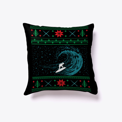 Surfing Surfboard Surfing Ugly Christmas Black Kaos Front