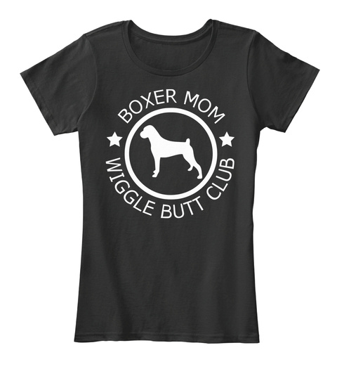Boxer Momwiggle Butt Club Black T-Shirt Front