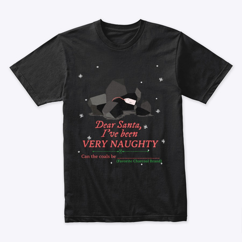 Dear Santa Charcoal Bbq Tee Black T-Shirt Front