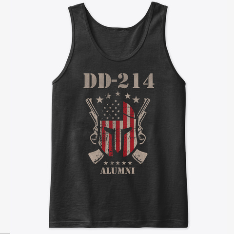 Dd 214 Us Armed Force Alumni Veteran Black áo T-Shirt Front
