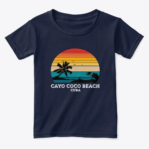 Cayo Coco Beach   Cuba Navy  T-Shirt Front