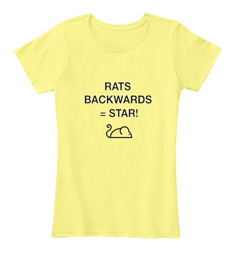 Rats Backwards = Star! Lemon Yellow T-Shirt Front