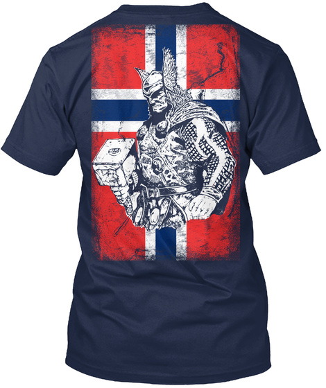 Norway   God Of Thunder Navy T-Shirt Back