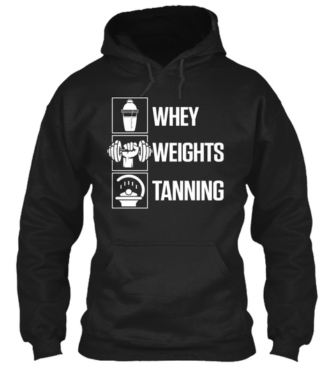 Whey Weights Tanning Black T-Shirt Front