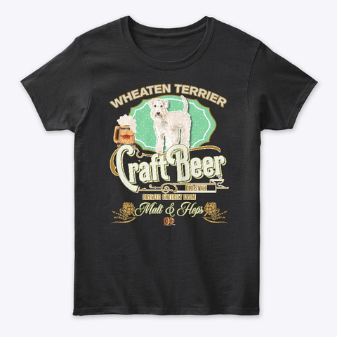 Wheaten Terrier Gifts Dog Beer Lover Black T-Shirt Front