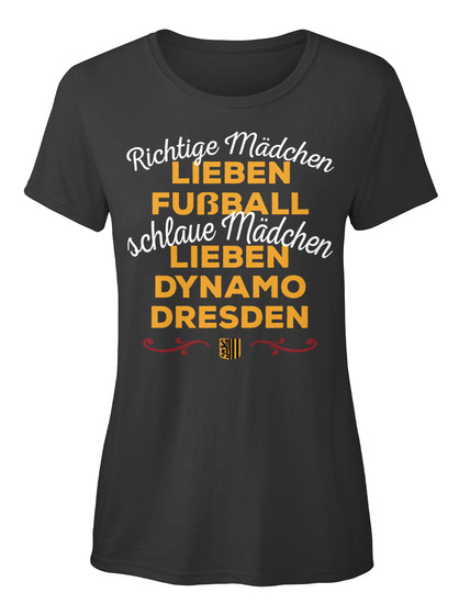 Richtige Madchen Lieben Furball Schlave Madchen Lieben Dynamo Dresden Black T-Shirt Front