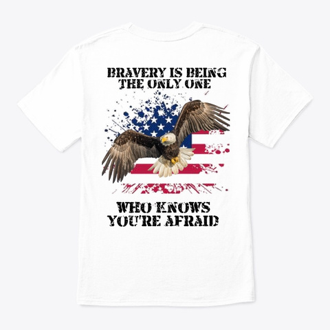 Bravery Logo Flipped White T-Shirt Back