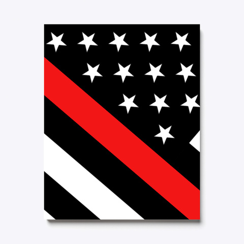 Firefighter Red Line Flag White Kaos Front
