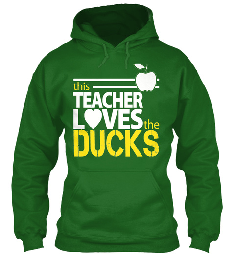 This Teacher Loves The Ducks Irish Green T-Shirt Front