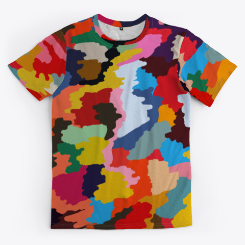 Abstract Colorful Camouflage Patchwork Standard T-Shirt Front