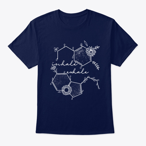 Inhale Exhale Molecul Shirt Navy T-Shirt Front