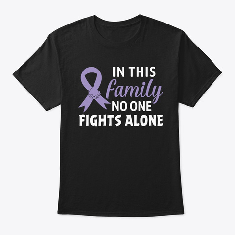 Family No One Fights Alone Testicular  Black T-Shirt Front
