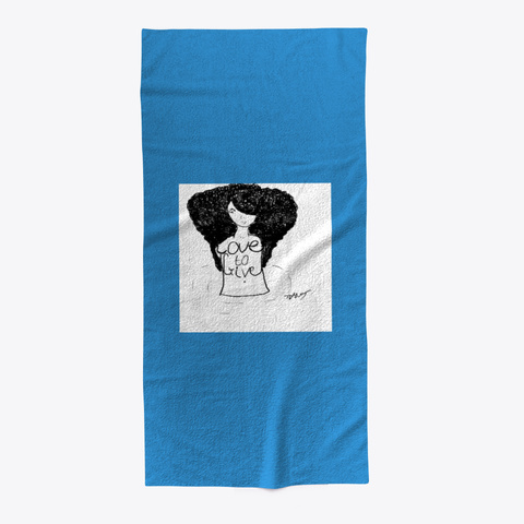 Love To Give Beach Towel Denim Blue T-Shirt Front