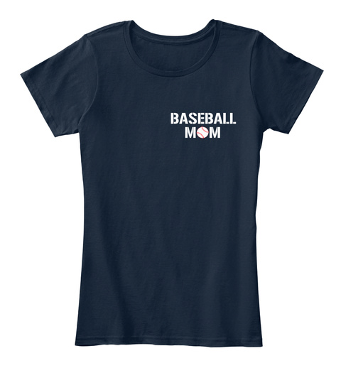 Baseball Mom New Navy T-Shirt Front