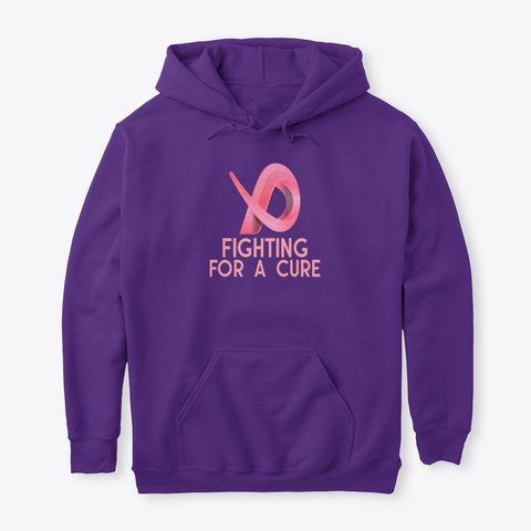 Fighting For A Cure Breast Cancer Purple T-Shirt Front