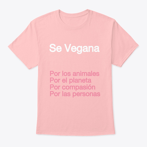 Polo "Se Vegana" Ama A Los Animales  Pale Pink Camiseta Front