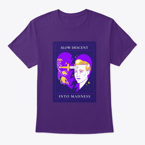 Dark Humor   Tarot Card Art Purple T-Shirt Front