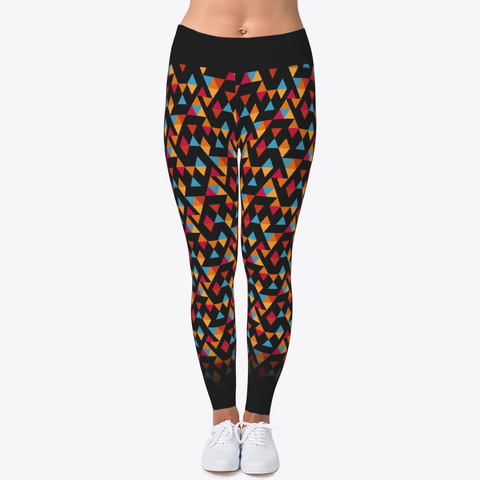 Colorful Triangle Pattern Black Kaos Front