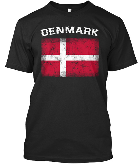Denmark Black T-Shirt Front