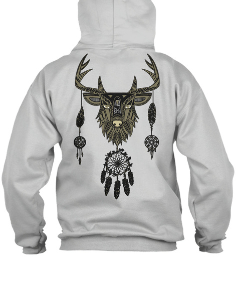 Zip Hoodie Deer Buck Dream Catcher Ash T-Shirt Back