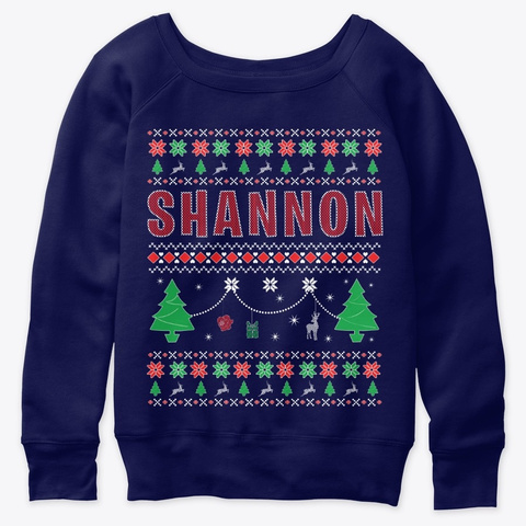 Ugly Xmas Themed Gift For Shannon Navy  T-Shirt Front