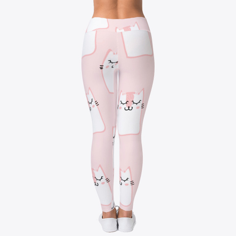 Pink Cat Pattern Leggings Standard Kaos Back