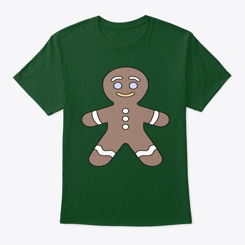 Christmas Gingerbread Deep Forest T-Shirt Front