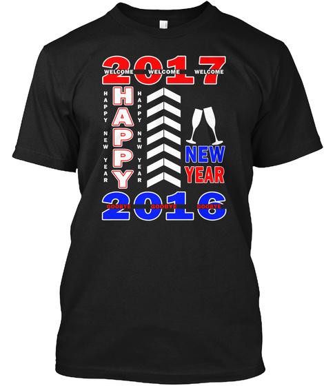 Happy New Year  2017 T Shirt Black T-Shirt Front