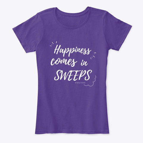 Happiness Comes In Sweeps Purple T-Shirt Front