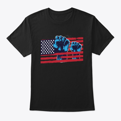 Blm Shirt With American Flag Black T-Shirt Front