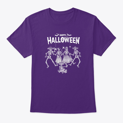 Dancing For Happy Halloween 1.0 T Shirt Purple Camiseta Front