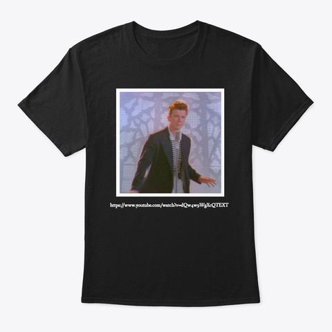 Rick Astley   Never Gonna Give You Up Black T-Shirt Front